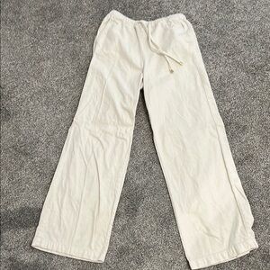Zara Casual Cream Drawstring Pants